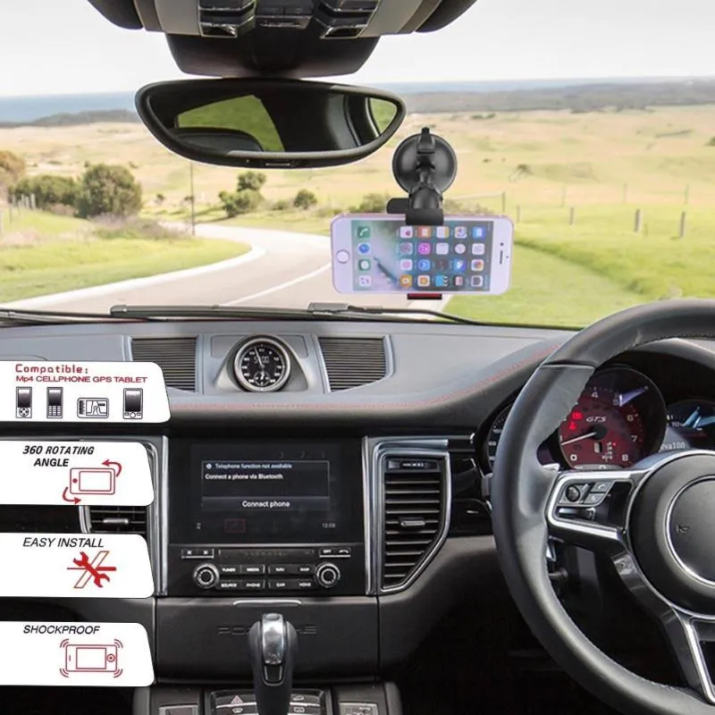 360 Degree Rotatable Car Suction Cup Windshield Phone Mount Holder Car Phoen Clip Bracket Holder For iPhone 4S 5 5S 6 GPS