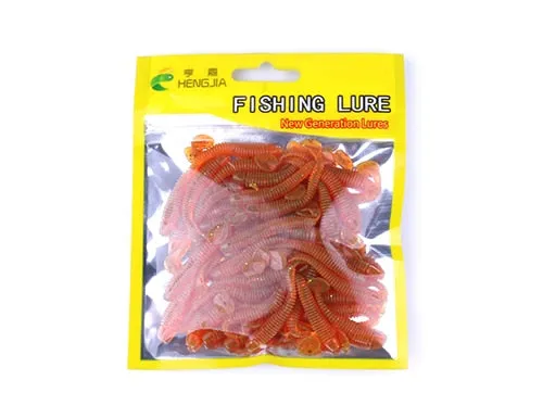 50 Pieces Bag T Tail Silicone Soft Bait Fishing