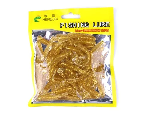 50 Pieces Bag T Tail Silicone Soft Bait Fishing