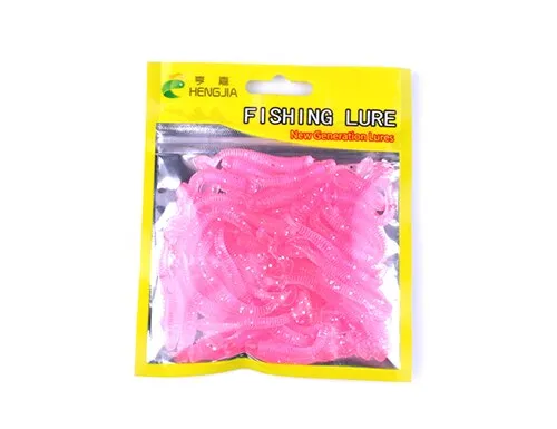 50 Pieces Bag T Tail Silicone Soft Bait Fishing