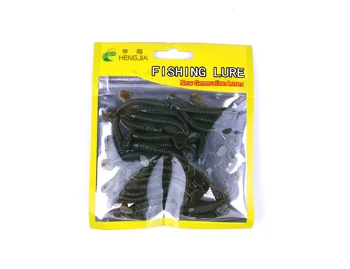 50 Pieces Bag T Tail Silicone Soft Bait Fishing