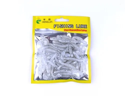50 Pieces Bag T Tail Silicone Soft Bait Fishing