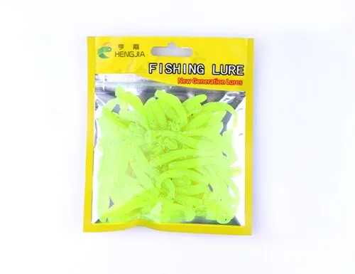 50 Pieces Bag T Tail Silicone Soft Bait Fishing