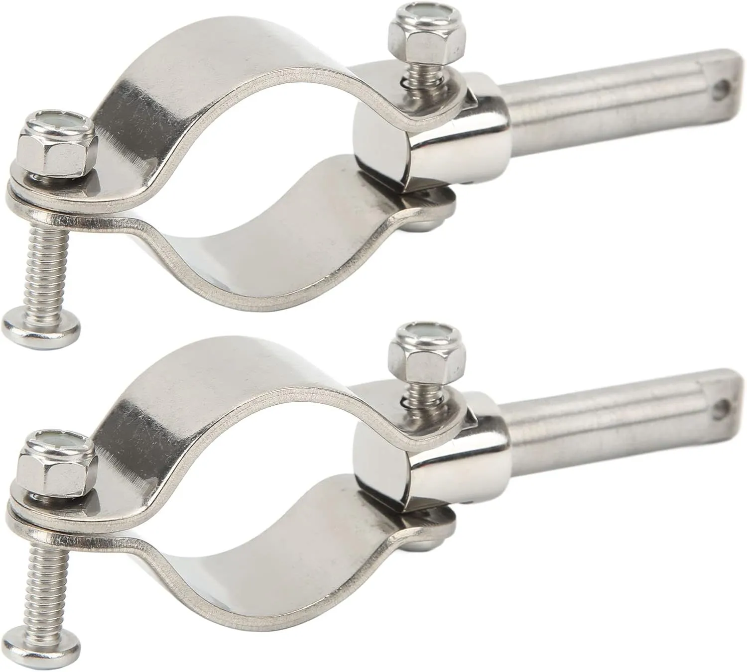 Asixxsix Clamp on Oarlocks, Stainless Steel Rowlock Side Mount Line Oarlock Socket for Marine Raft Kayak, Heavy Duty Clamp on Shaft Rowlock Oarlock