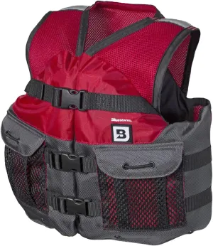 BLUESTORM Sportsman Youth Life Jacket PFD for Kids 50-90 Lbs - US Coast Guard (USCG) Approved Type 3 Life Vest Preserver for Fishing (Nitro Red)
