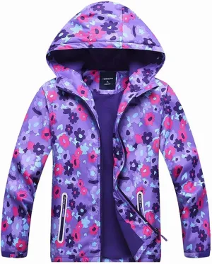 Boys Girls Rain Jackets Waterproof Lightweight Hooded Raincoats Lined Softshell Windbreakers for Kids
