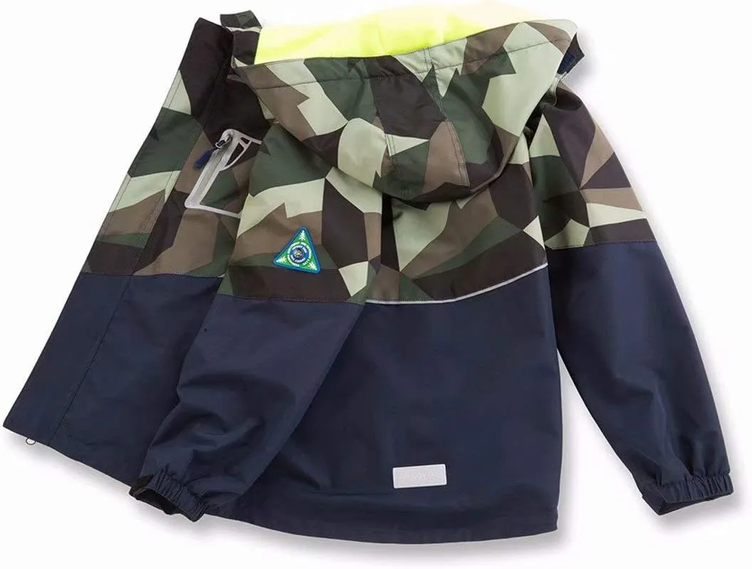 Boys Girls Rain Jackets Waterproof Lightweight Hooded Raincoats Lined Softshell Windbreakers for Kids
