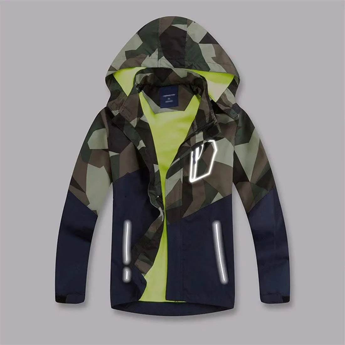 Boys Girls Rain Jackets Waterproof Lightweight Hooded Raincoats Lined Softshell Windbreakers for Kids