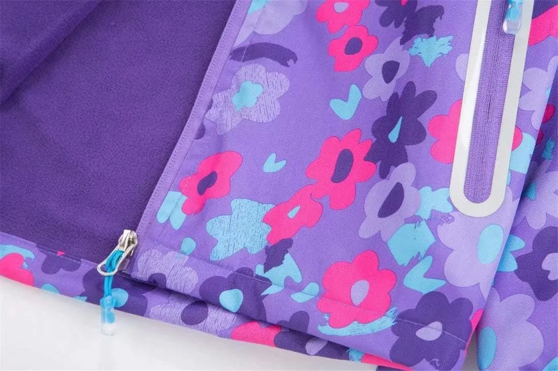 Boys Girls Rain Jackets Waterproof Lightweight Hooded Raincoats Lined Softshell Windbreakers for Kids