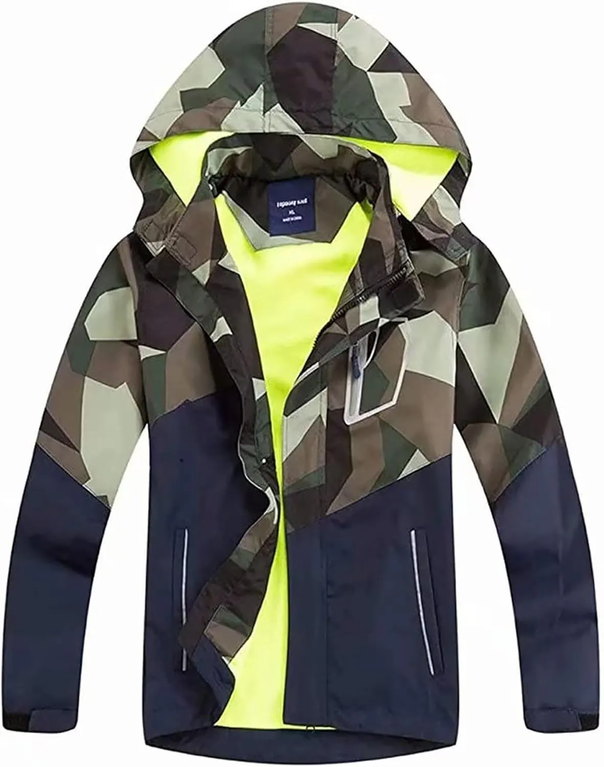 Boys Girls Rain Jackets Waterproof Lightweight Hooded Raincoats Lined Softshell Windbreakers for Kids