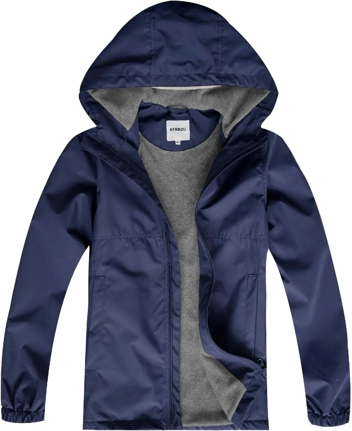 Boys Rain Jackets Waterproof Hooded fleece Raincoats Lightweight Windbreakers for Kids