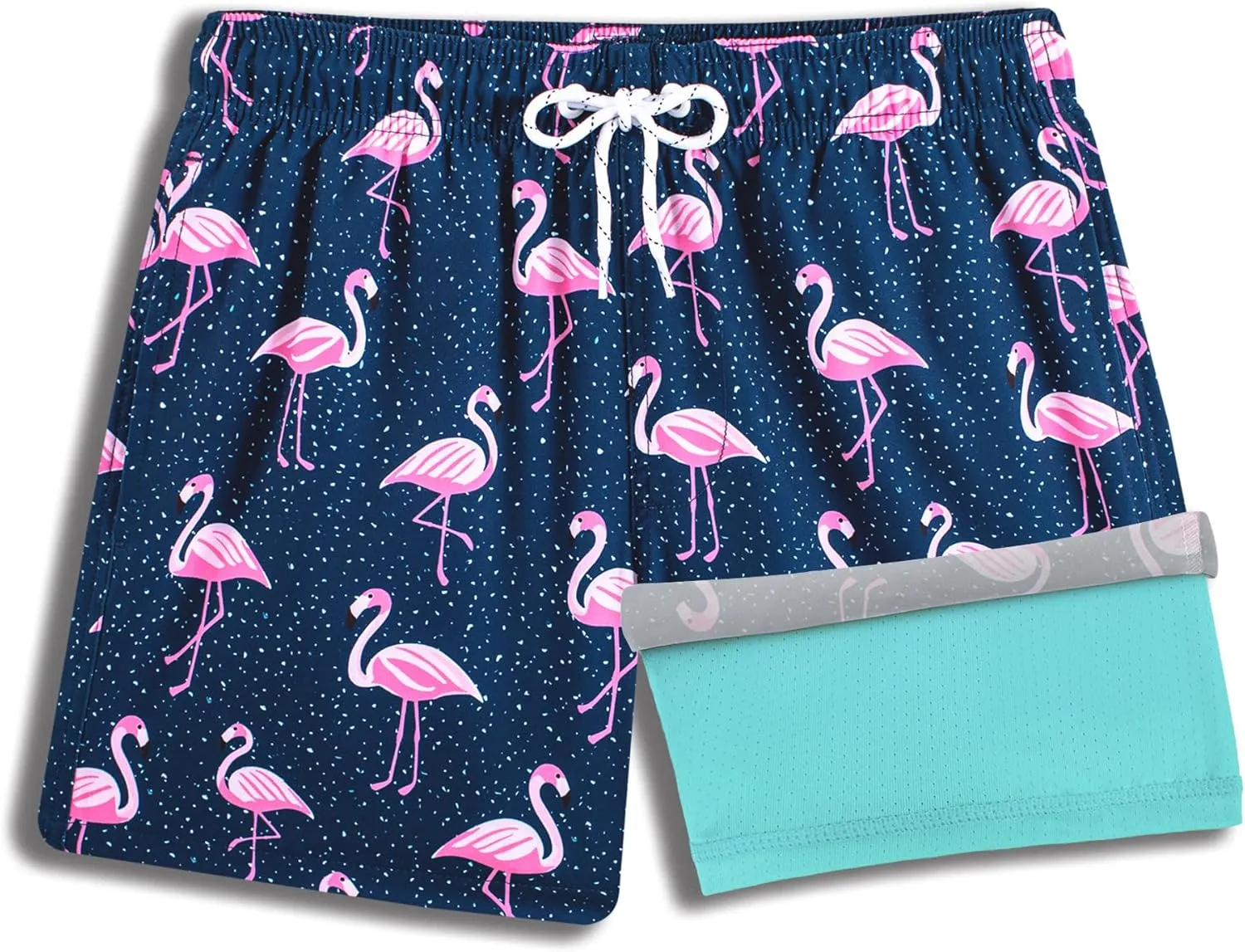 BRISIRA Boys Swim Trunks Swim Shorts with Compression Liner Stretch Bathing Suit Swimsuit Toddler Kids Youth Teen Quick Dry