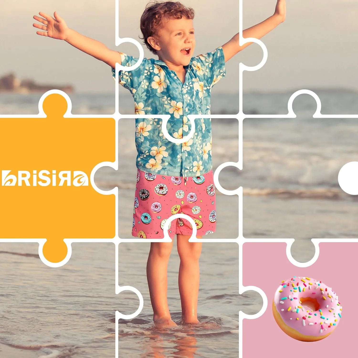 BRISIRA Boys Swim Trunks Swim Shorts with Compression Liner Stretch Bathing Suit Swimsuit Toddler Kids Youth Teen Quick Dry