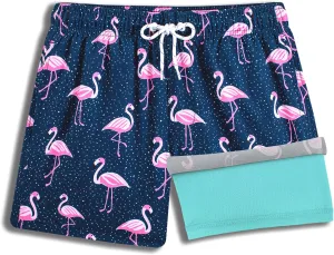 BRISIRA Boys Swim Trunks Swim Shorts with Compression Liner Stretch Bathing Suit Swimsuit Toddler Kids Youth Teen Quick Dry