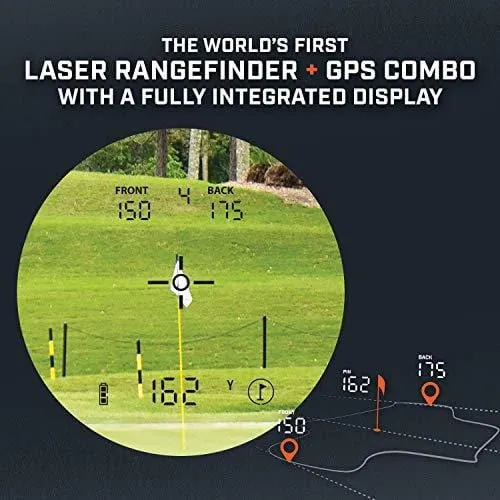 Bushnell Hybrid Golf Laser/GPS Rangefinder Bundle | Pinseeker w/Jolt, 1000 Yards, 5X Mag, Case | 201835 (  PlayBetter Portable Charger, Microfiber Cleaning Towel & Extra CR2 Battery)
