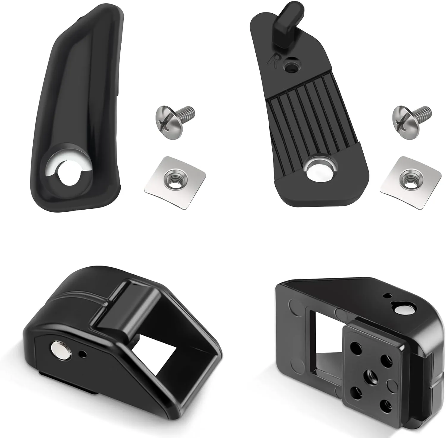 Chin Strap Repair Kit & Cam Loc Set - Compatible with Riddell SpeedFlex, Includes Fastener & Hard Cup Strap for Youth Football Helmets, 2-Pack, Black