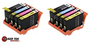 Compatible Lexmark 150XL 8-Set High Yield Ink Cartridges: 2BK, 2C, 2M, 2Y