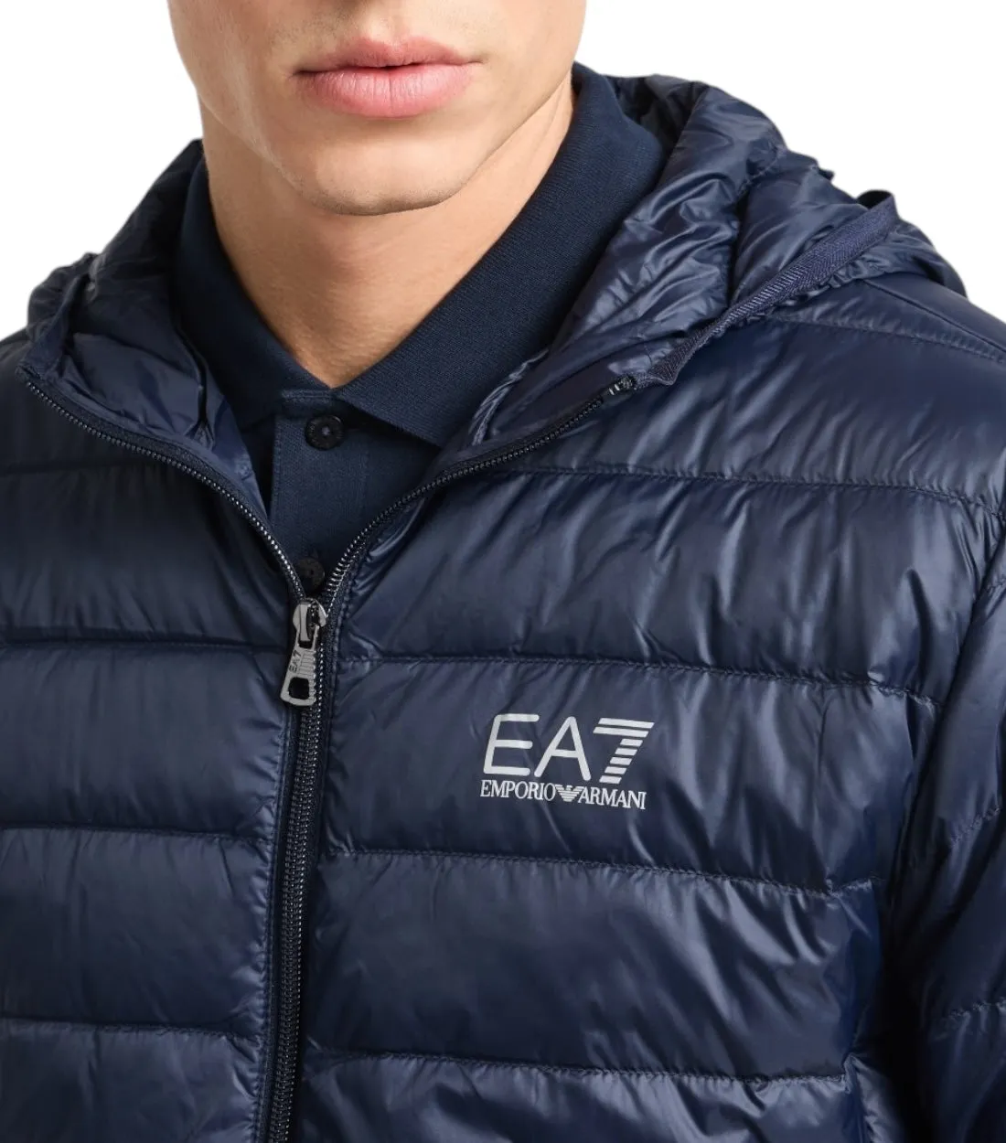 Ea7 Blauw Core Identity Down Jacket