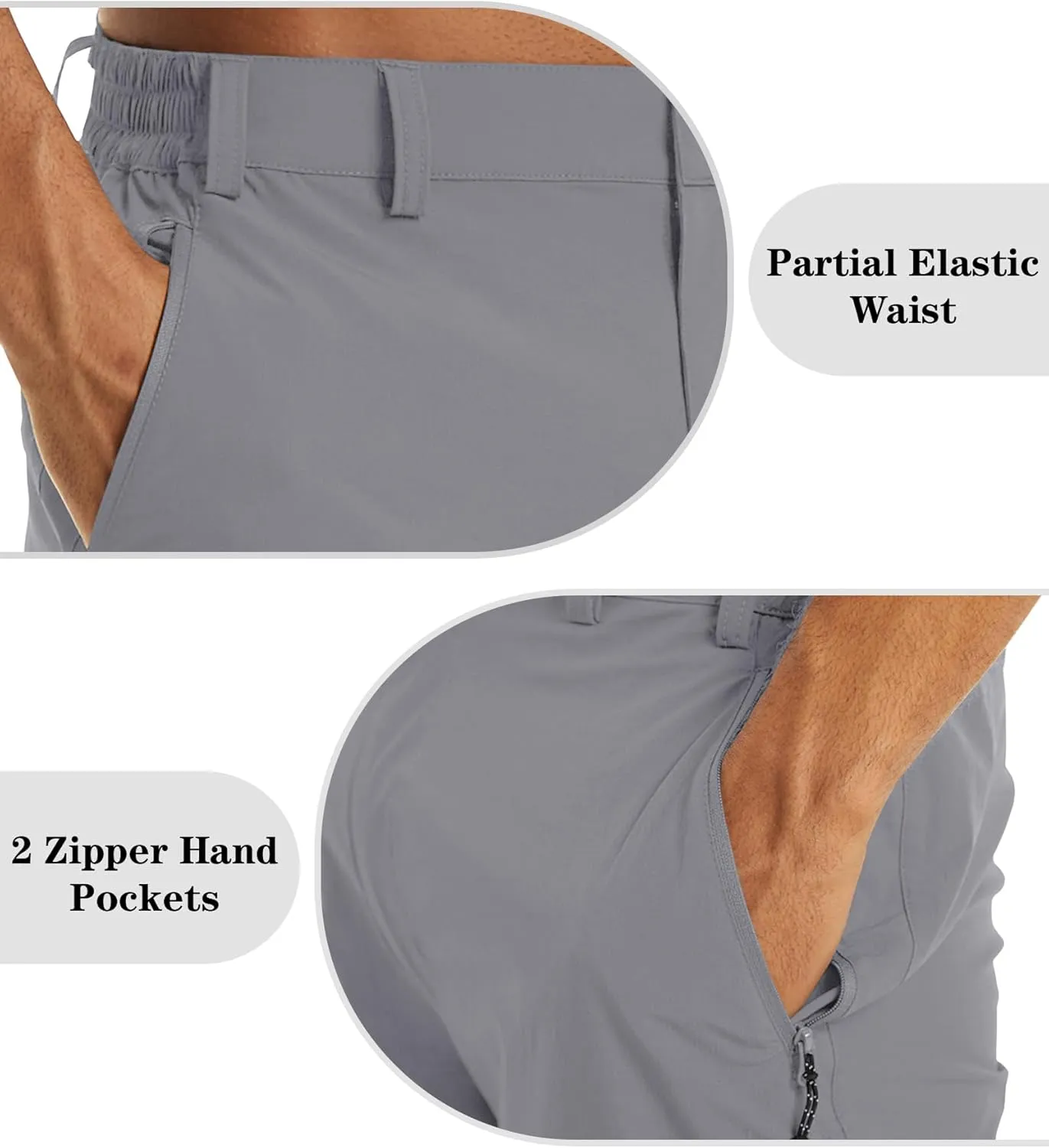 EKLENTSON Men's Workout Shorts Quick Dry Gym Hiking Shorts Zipper Pockets Lightweight Athletic 3/4 Capri Pants for Men