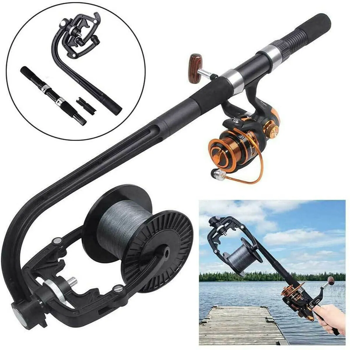 Fishing Reel Line Spooler Winder Machine Station System Spinning Casting Lines