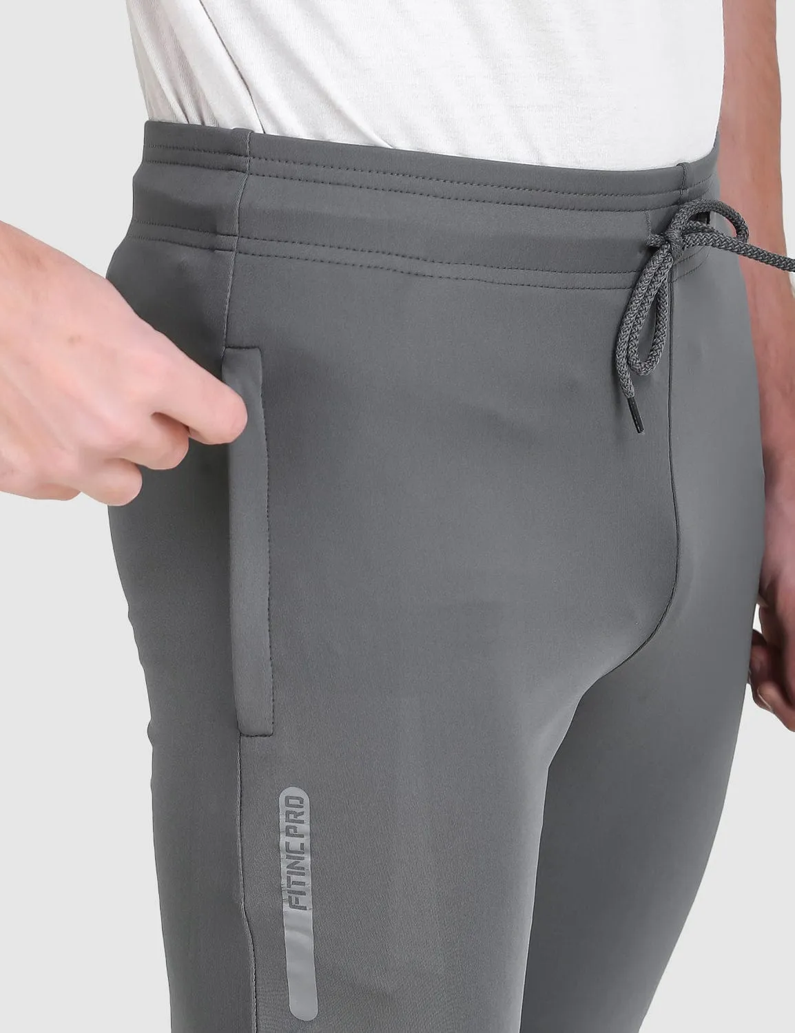 Fitinc Slim Fit Grey Trackpant for Workout