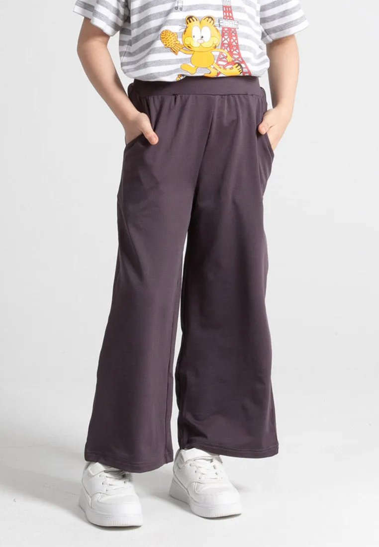 Forest Kids Girl Stretchable Soft Microbire Casual Palazzo Wide Leg Pants l Seluar Panjang Budak Perempuan - FK810019