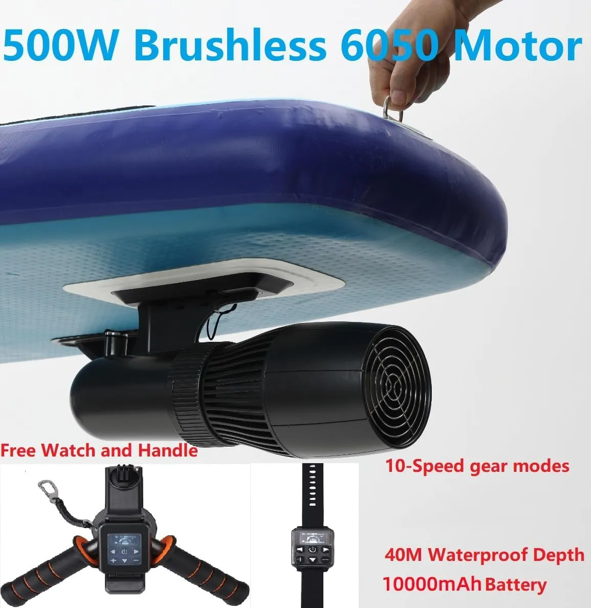 G camolech 5-2 Paddle Board Motor 500W Brushless Propeller 10000mAh Battery,Remote Control Thruster, Electric Surfboard for Kayak Fishing Boat Paddle Board Underwater