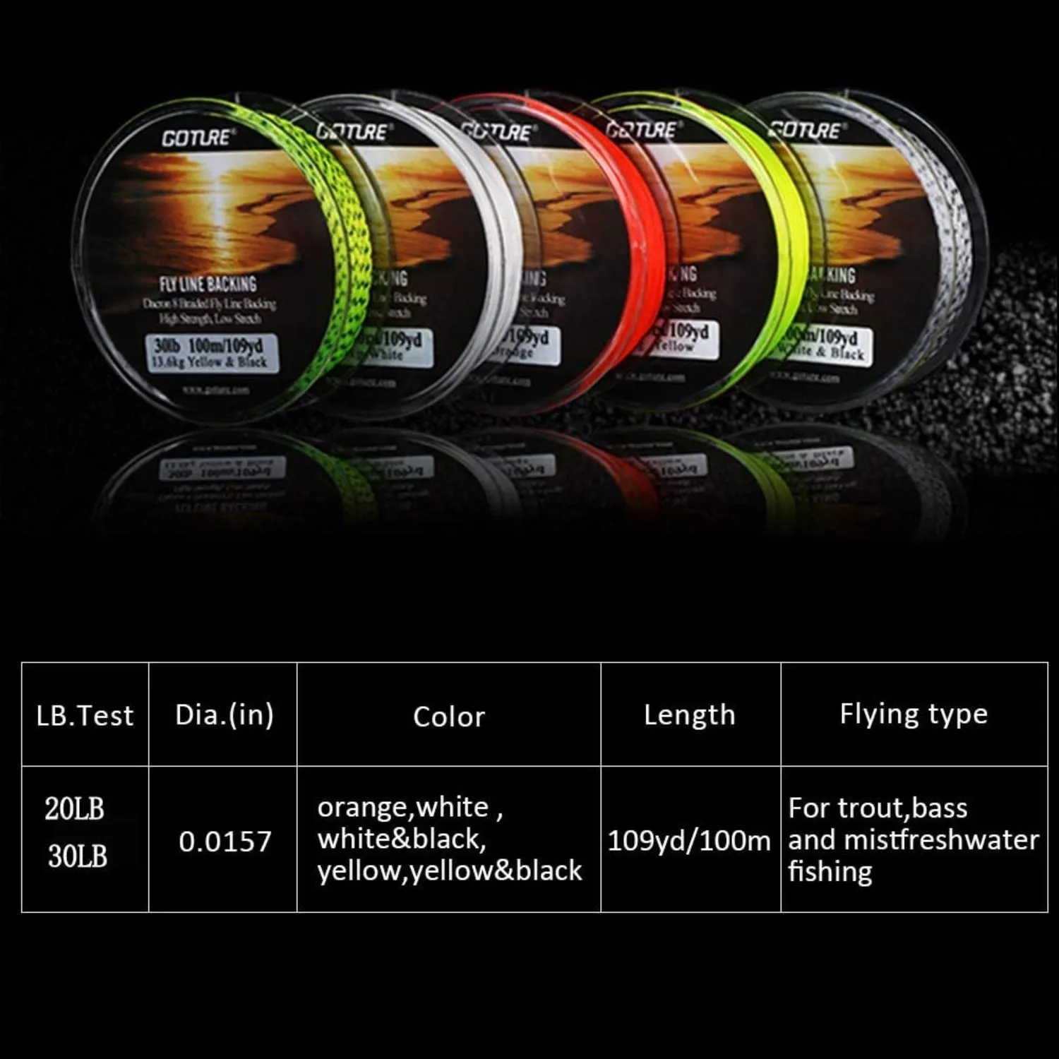 Goture Fly Line Fishing Line Weight Forward Floating Fly Line Double Micro Welded Loops