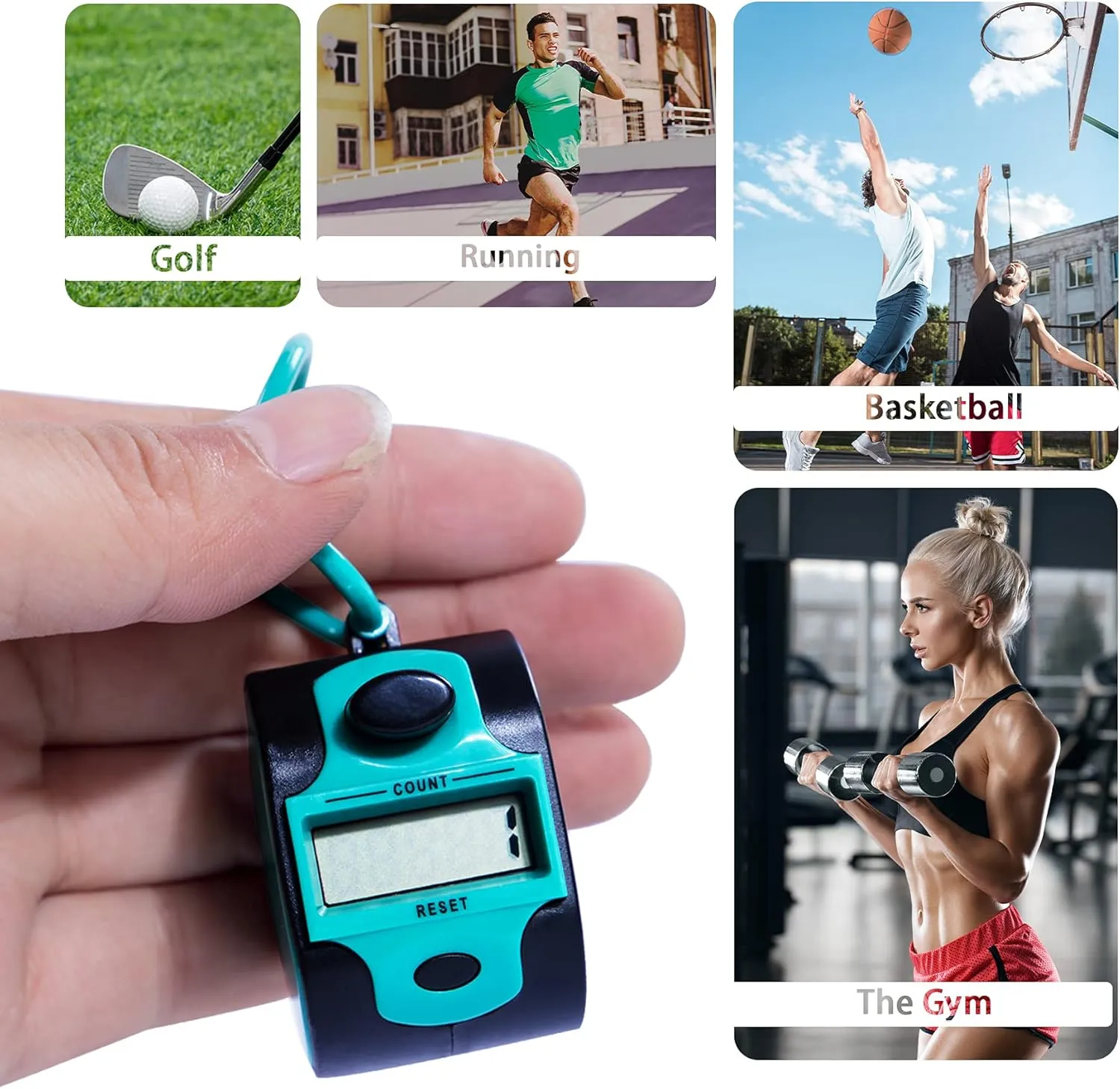 Handy Counter Click Manual Digital clicker Stitch Tally Counters Finger Mechanical Palm Handheld Pitch 5-Digit Electronic Display Click Counter Number Count for Row, People, Golf Lap