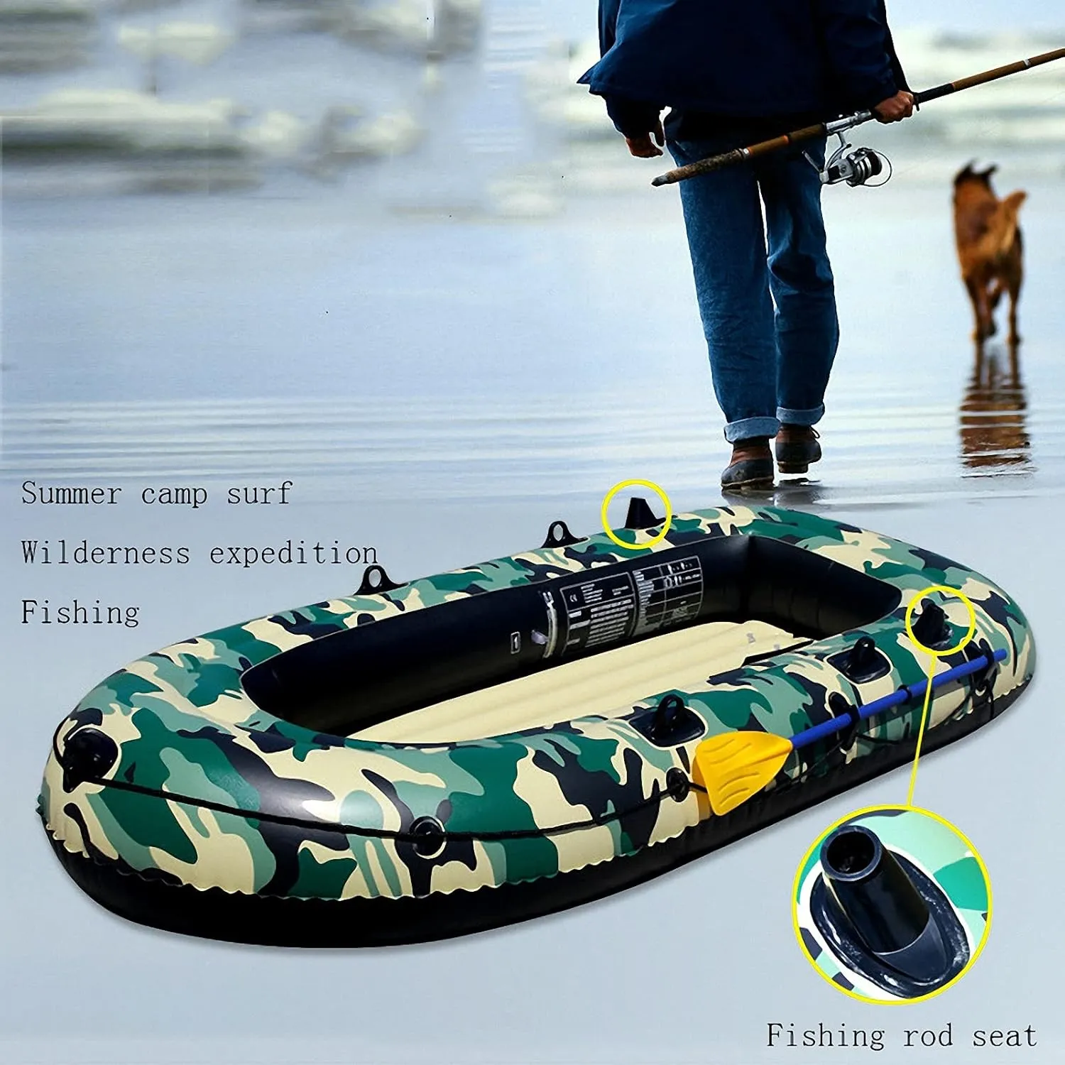 Inflatable Fishing Boat, Boats for Adults, Inflatable Rafts, Inflatable Fishing Raft Inflatable, Rubber Boat, Kayak, Dinghies 270 * 145cm