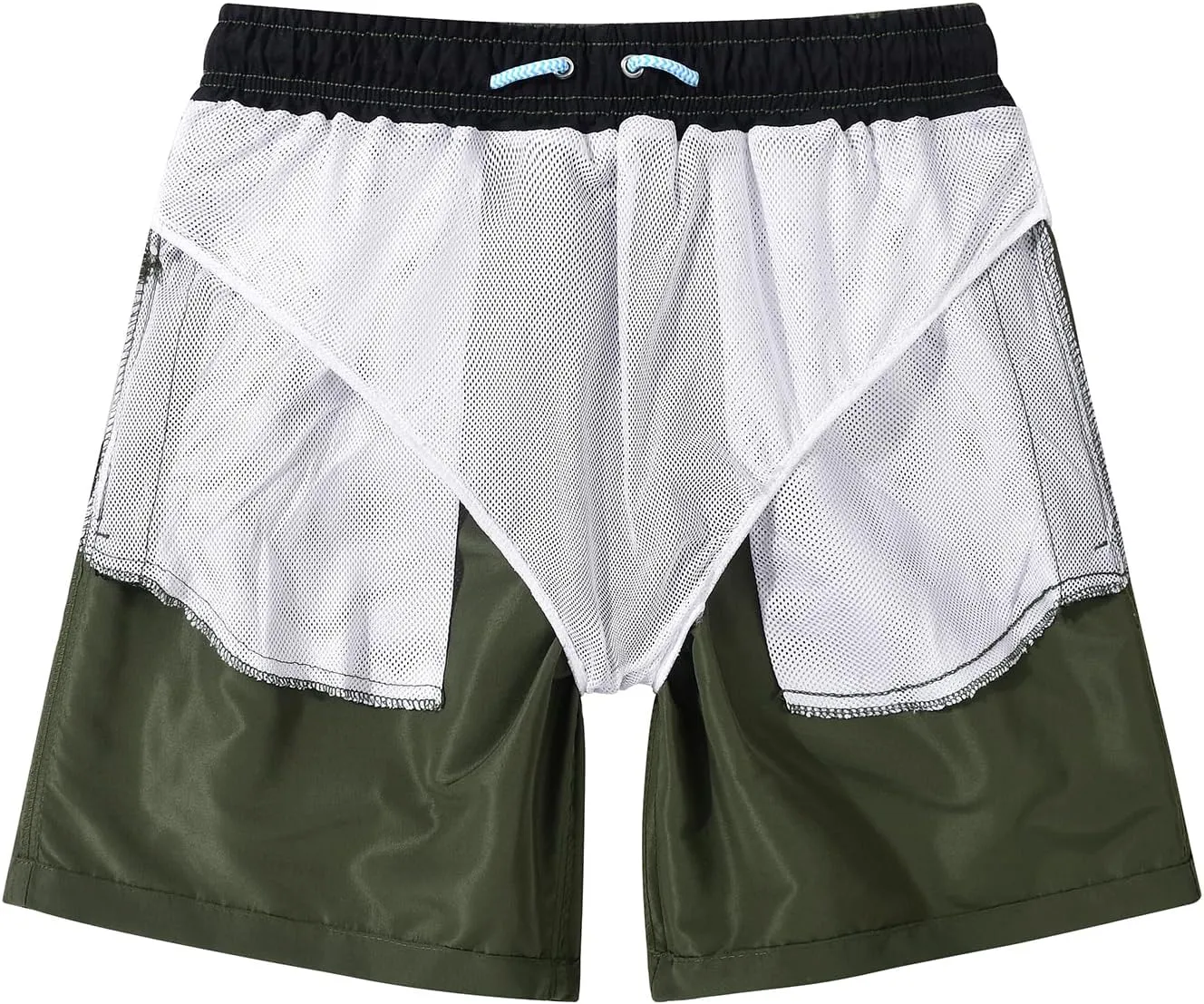 JOYSON Mens Swim Trunks Quick Dry Swim Shorts with Mesh Lining Solid Color Swimwear Bathing Suits