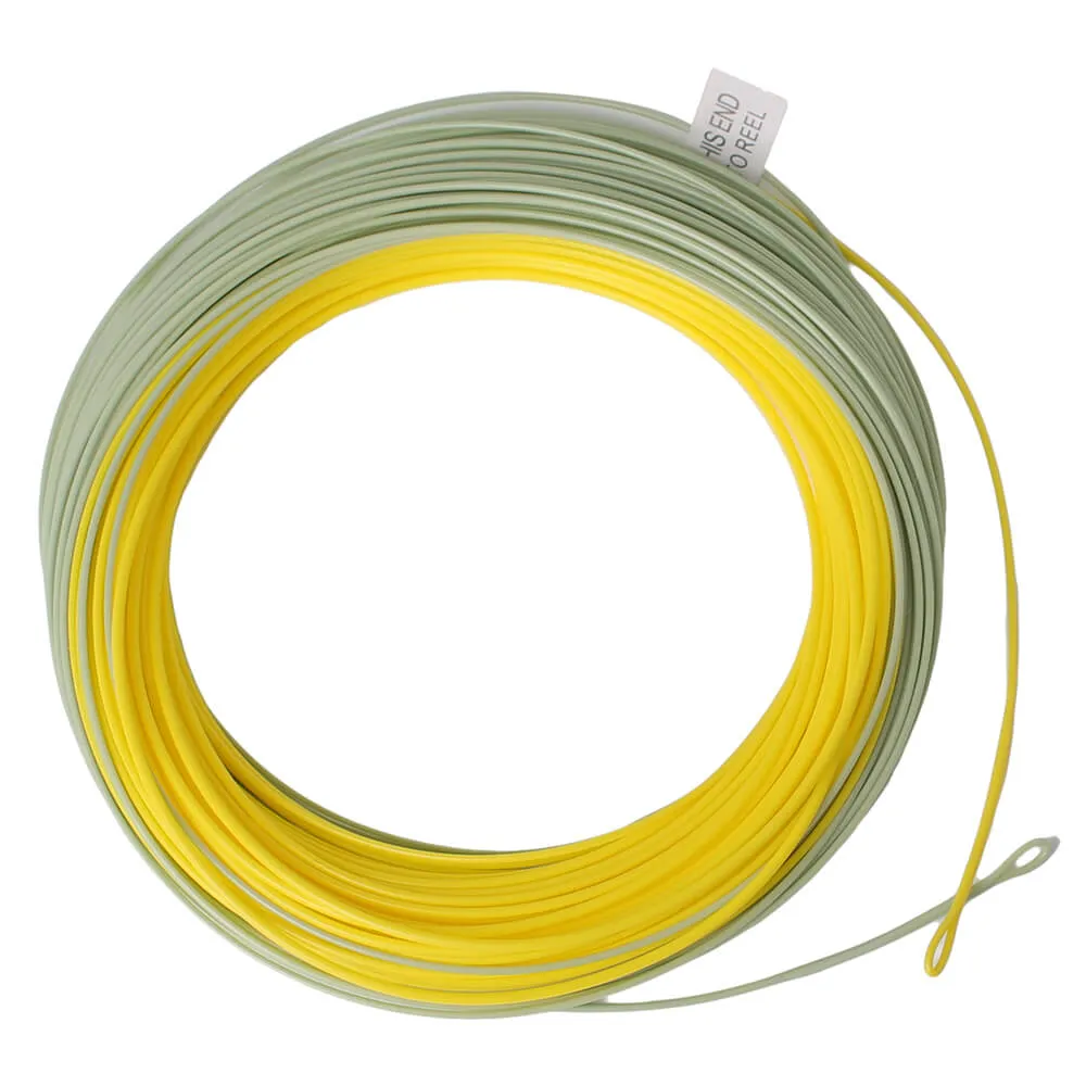 Kylebooker Gold Fly Line 100FT Weight Forward Floating 3 4 5 6 7 8WT Double Color 2 Welded Loops Fly Line