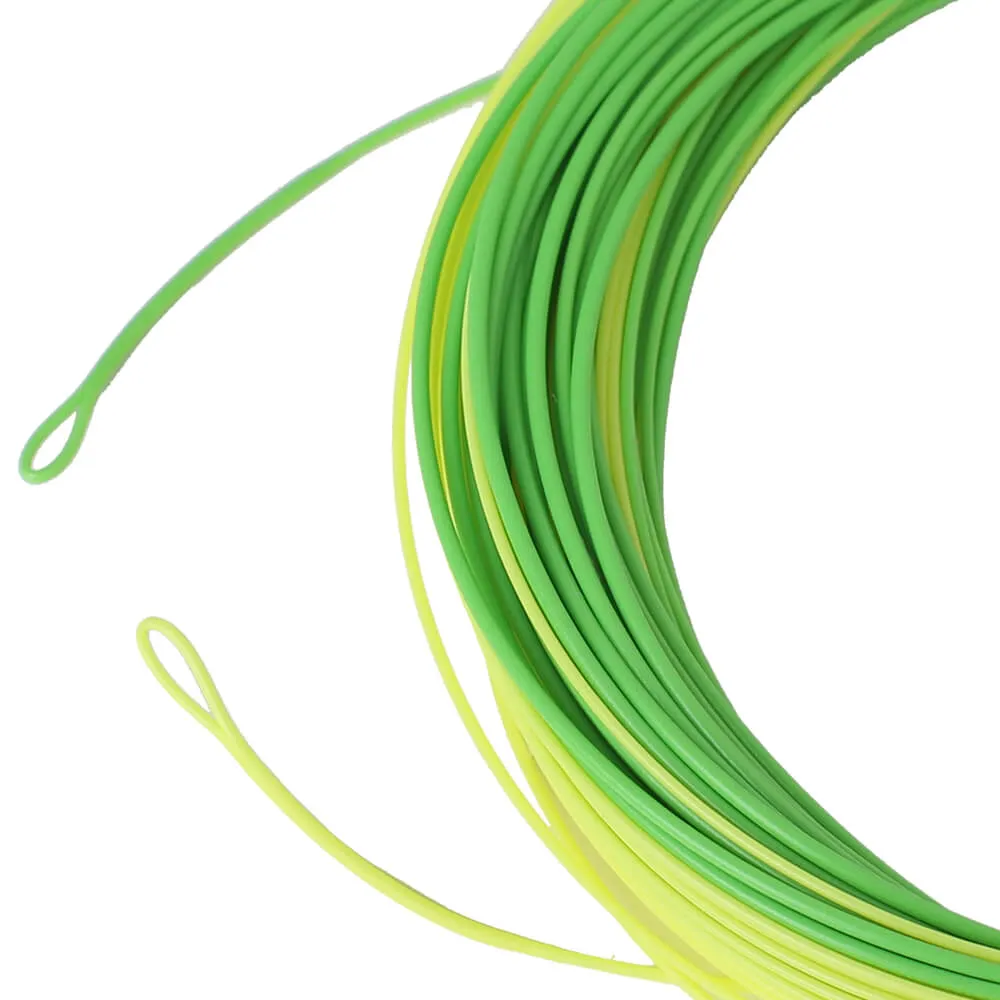 Kylebooker Gold Fly Line 100FT Weight Forward Floating 3 4 5 6 7 8WT Double Color 2 Welded Loops Fly Line