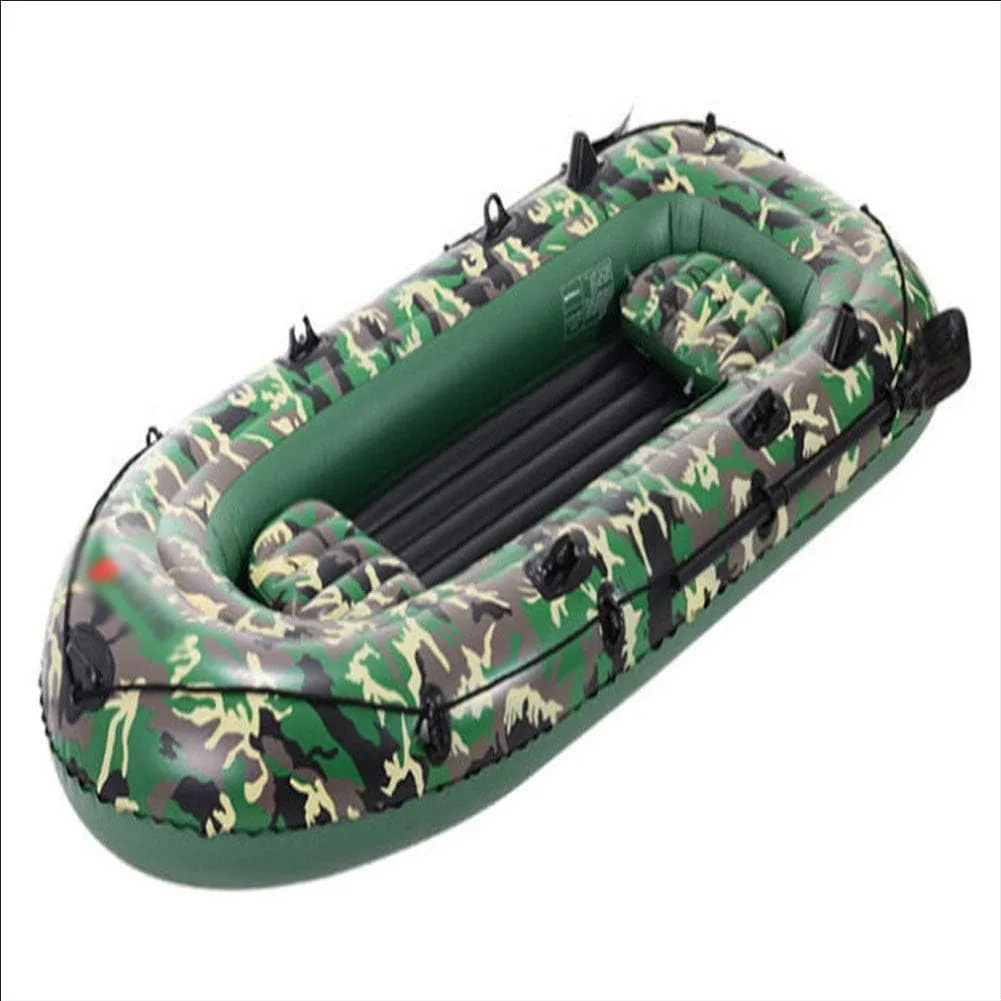 Large Inflatable Rafts 4 Person Inflatable Boat Thickened Hovercraft Wear-Resisting Kayak Assault Rubber Boats Dinghies for Fishing and Other Entertainment