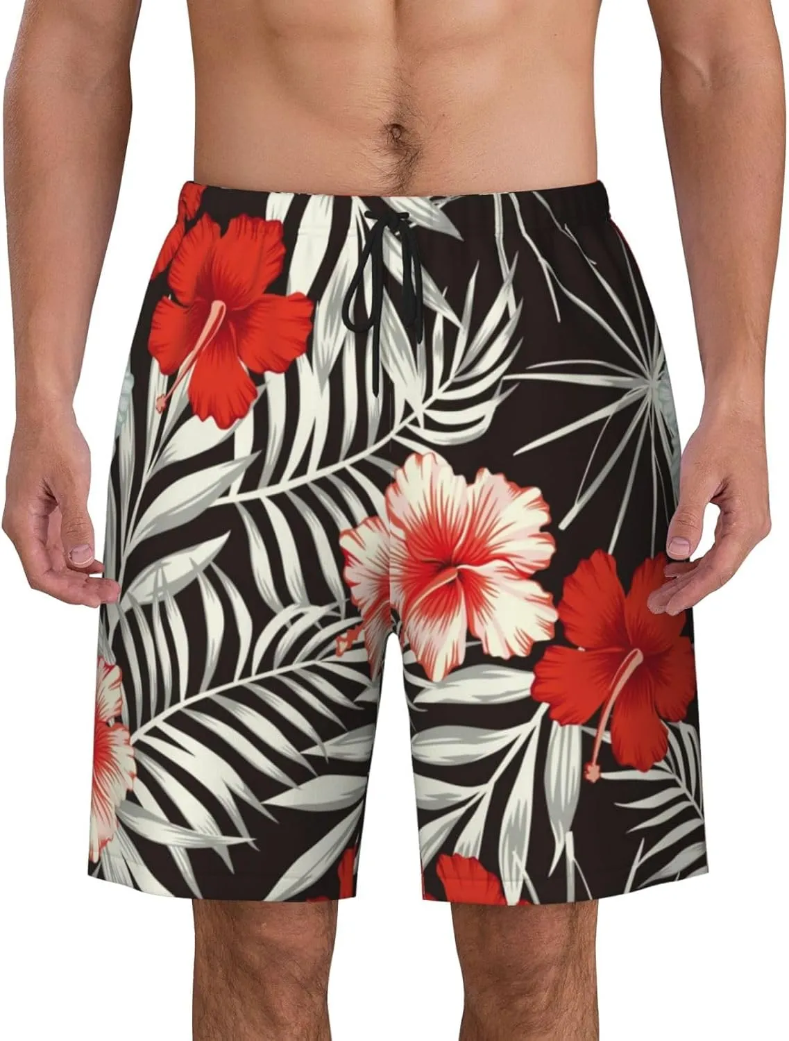 Mens Swim Trunks with Mesh Lining,Quick Dry Big Tall Board Shorts Swimsuit Beach Pants Swimwear Bathing Suits