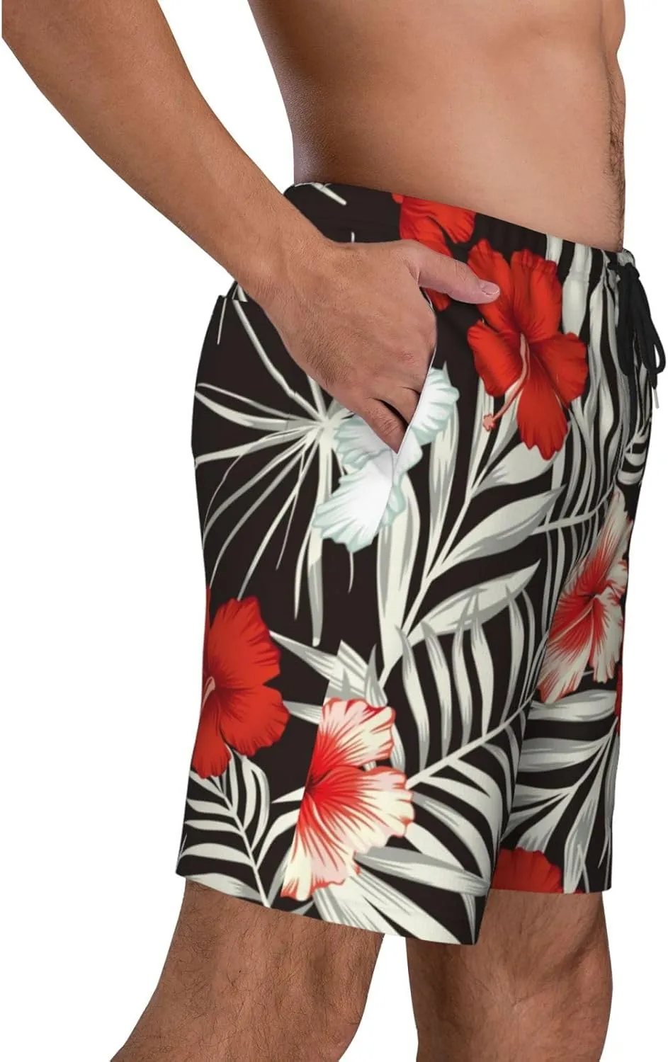 Mens Swim Trunks with Mesh Lining,Quick Dry Big Tall Board Shorts Swimsuit Beach Pants Swimwear Bathing Suits