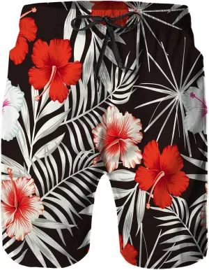 Mens Swim Trunks with Mesh Lining,Quick Dry Big Tall Board Shorts Swimsuit Beach Pants Swimwear Bathing Suits