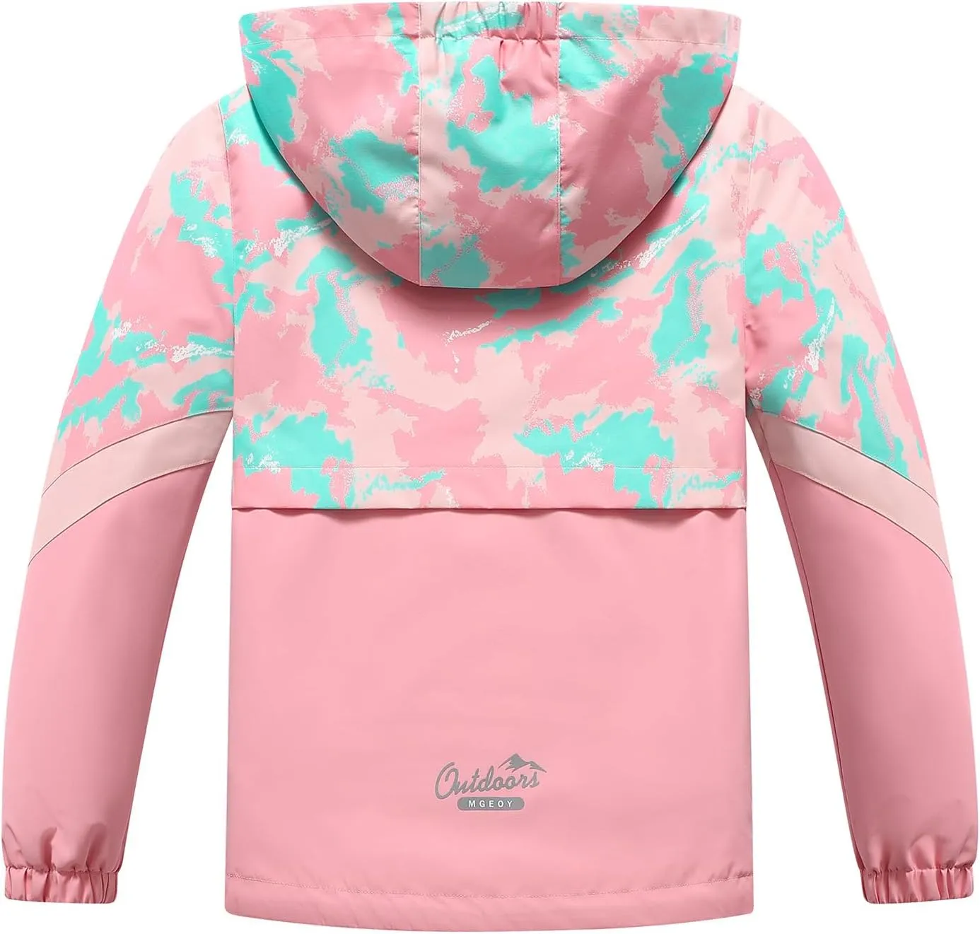 MGEOY Boys Girls Rain Jacket Lightweight Waterproof Hooded Fleece Lined Raincoat Windbreakers for Kids