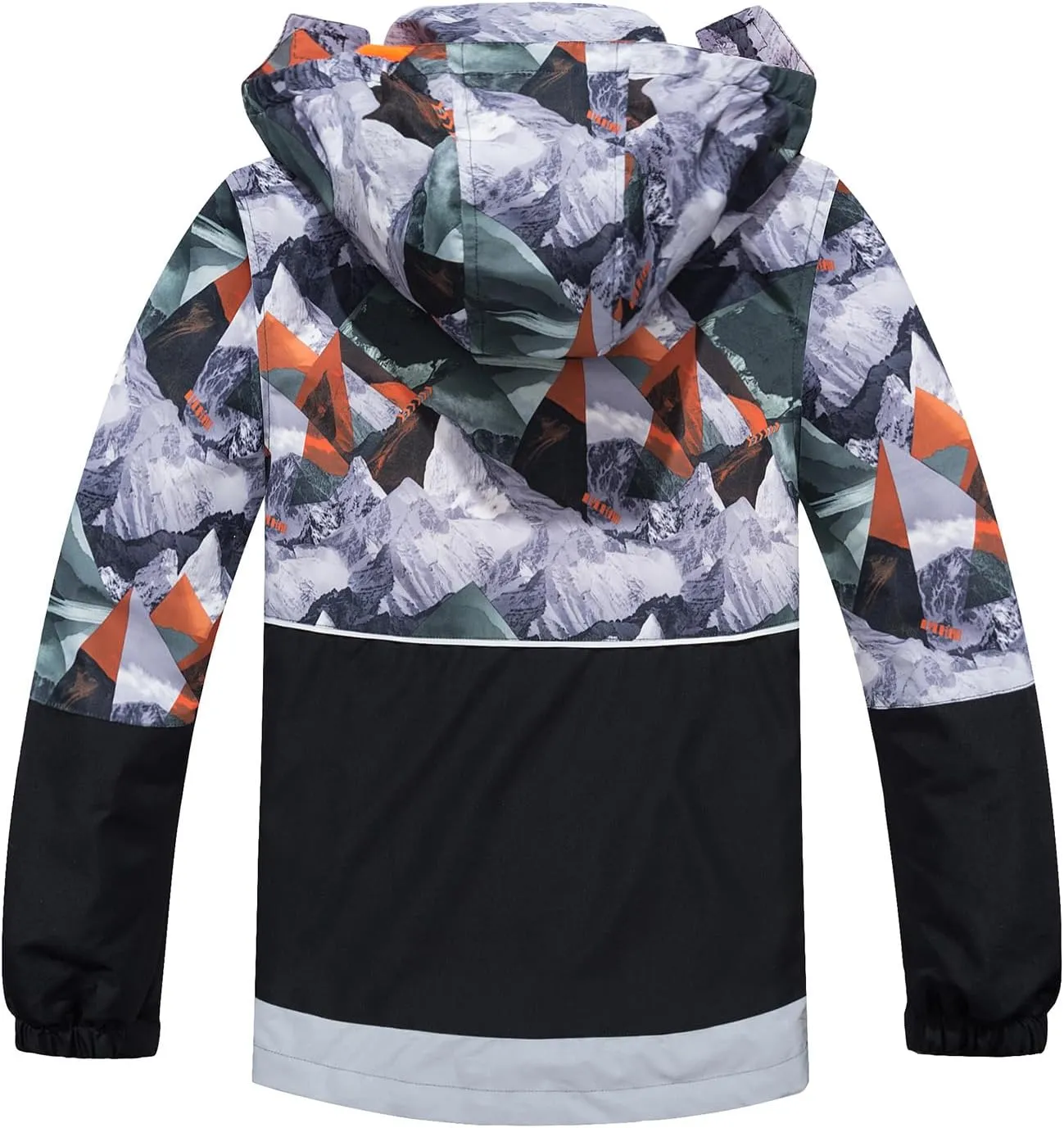 MGEOY Boys Girls Rain Jacket Lightweight Waterproof Hooded Fleece Lined Raincoat Windbreakers for Kids