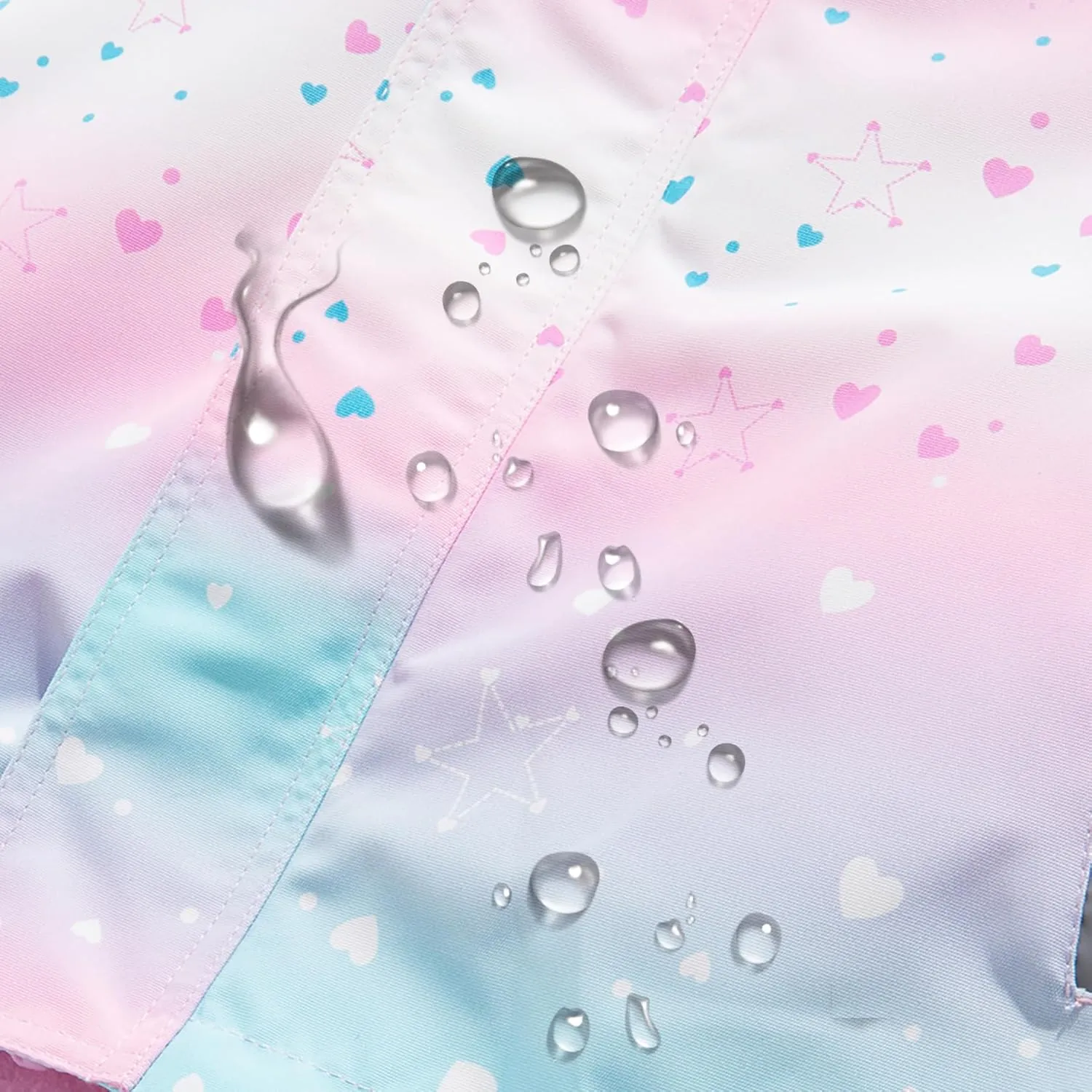 MGEOY Boys Girls Rain Jacket Lightweight Waterproof Hooded Fleece Lined Raincoat Windbreakers for Kids
