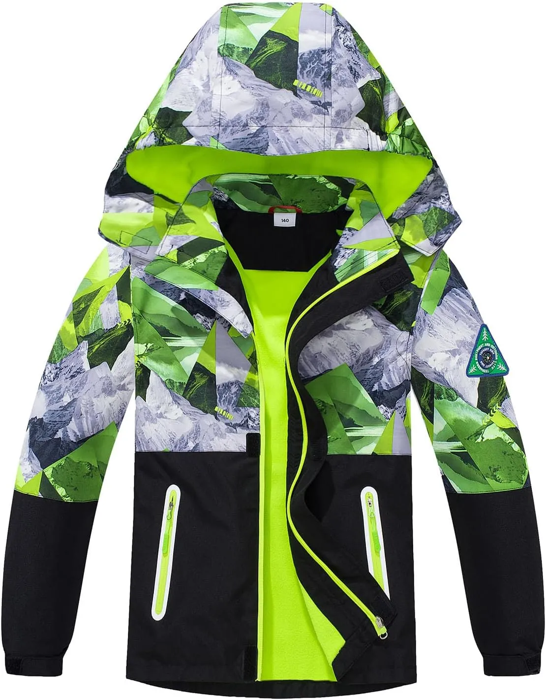 MGEOY Boys Girls Rain Jackets Lightweight Waterproof Hooded Raincoats Windbreakers for Kids 4-14Y