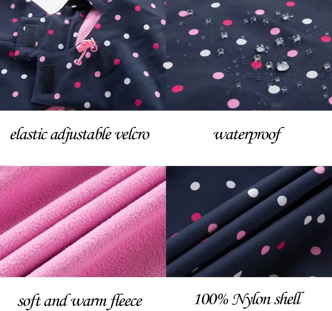 MGEOY Boys Girls Rain Jackets Lightweight Waterproof Hooded Raincoats Windbreakers for Kids 4-14Y