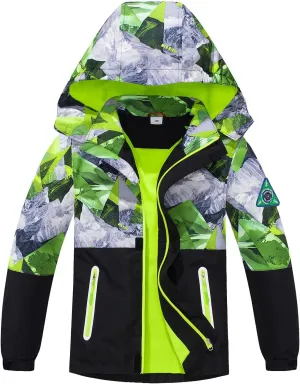 MGEOY Boys Girls Rain Jackets Lightweight Waterproof Hooded Raincoats Windbreakers for Kids 4-14Y