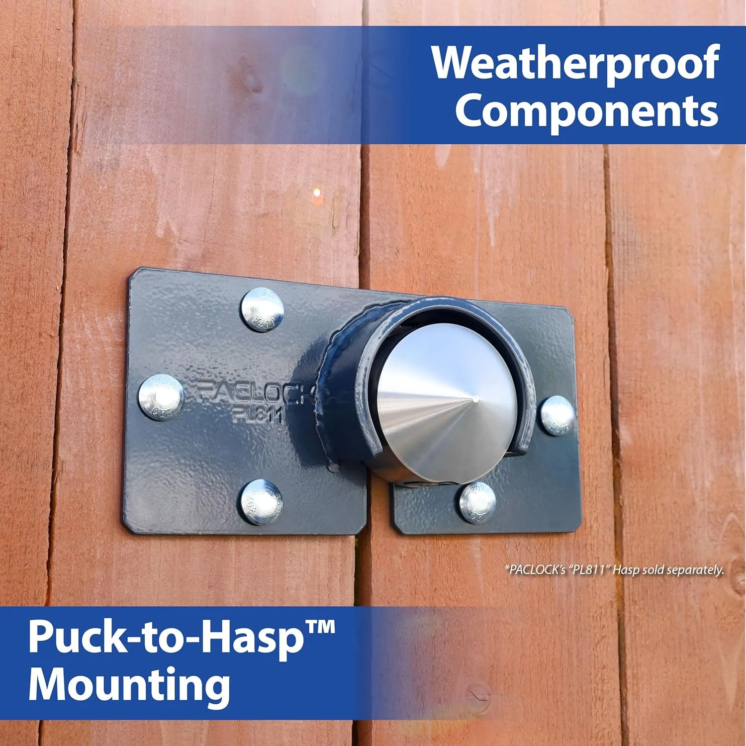 PACLOCK's 2177S Patented Cone Puck w/Tapped Holes, Keyed Alike U-Pick!, Stainless Steel