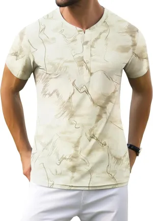 PEGENO Men's Henley Shirts Short Sleeve Moisture Wicking Quick Dry Casual Workout Athletic Golf Shirts