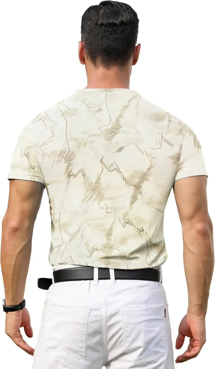 PEGENO Men's Henley Shirts Short Sleeve Moisture Wicking Quick Dry Casual Workout Athletic Golf Shirts