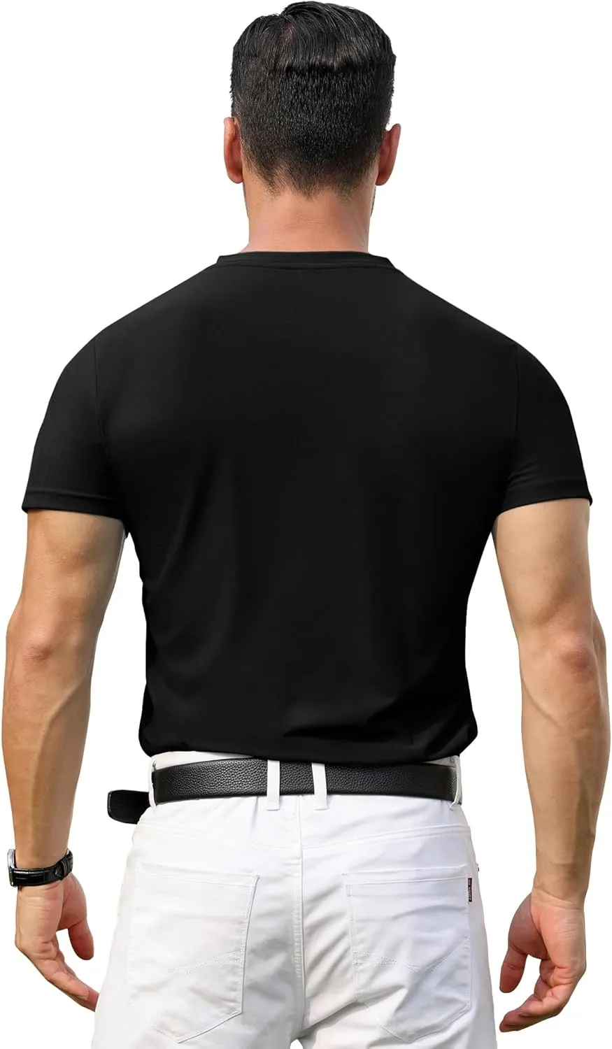 PEGENO Men's Henley Shirts Short Sleeve Moisture Wicking Quick Dry Casual Workout Athletic Golf Shirts