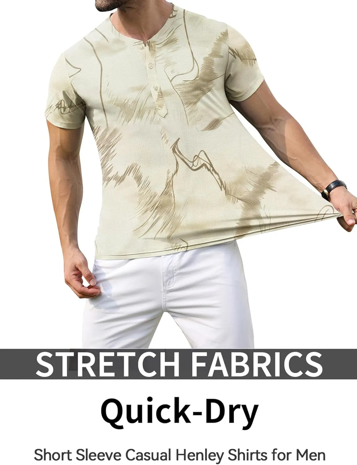 PEGENO Men's Henley Shirts Short Sleeve Moisture Wicking Quick Dry Casual Workout Athletic Golf Shirts