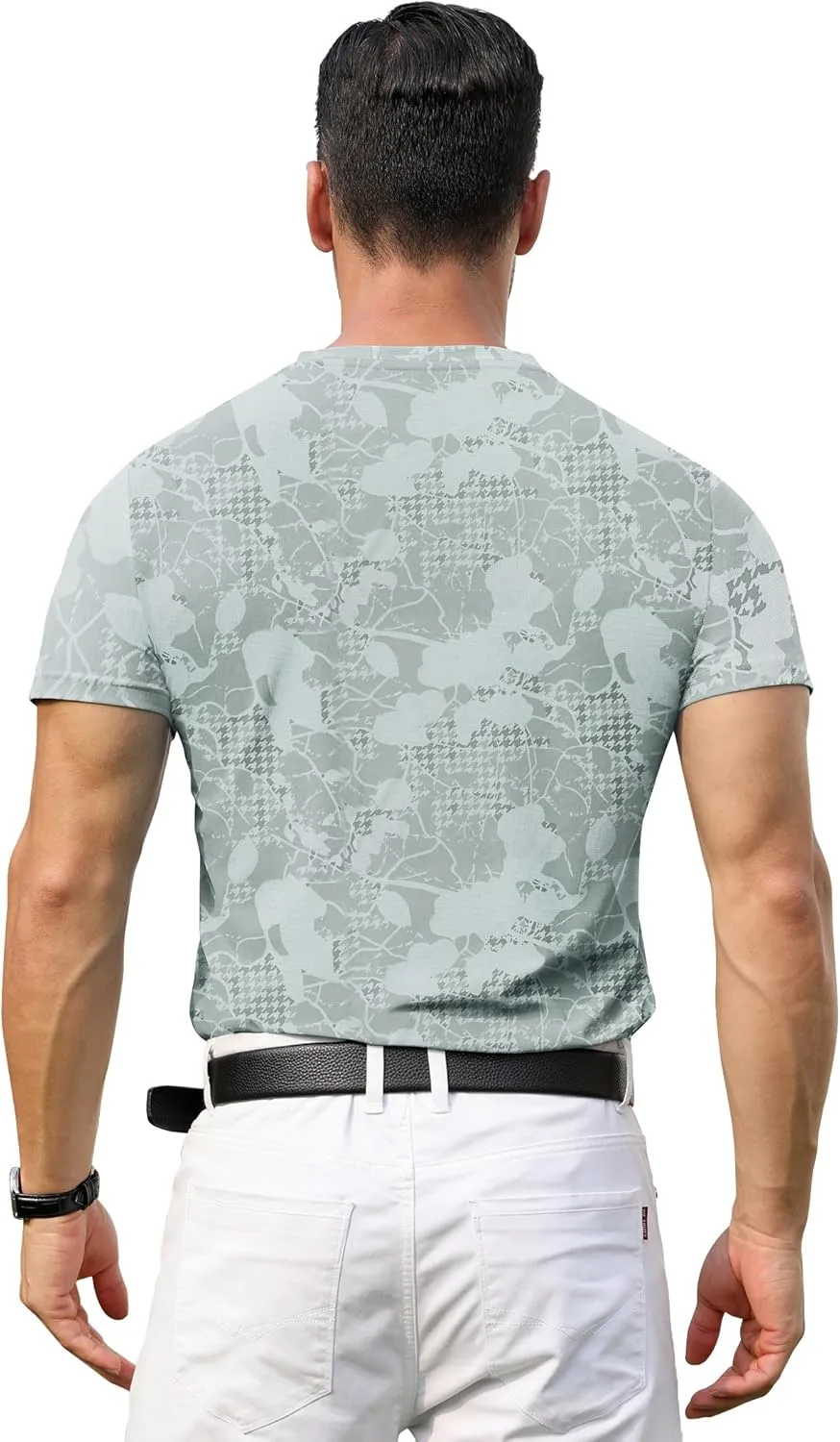 PEGENO Men's Henley Shirts Short Sleeve Moisture Wicking Quick Dry Casual Workout Athletic Golf Shirts