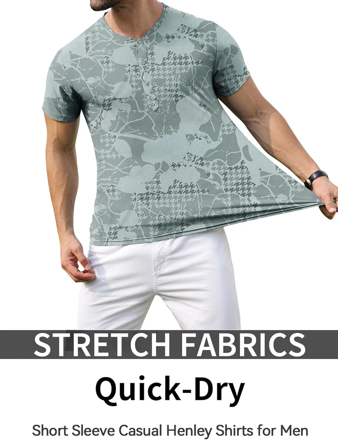 PEGENO Men's Henley Shirts Short Sleeve Moisture Wicking Quick Dry Casual Workout Athletic Golf Shirts